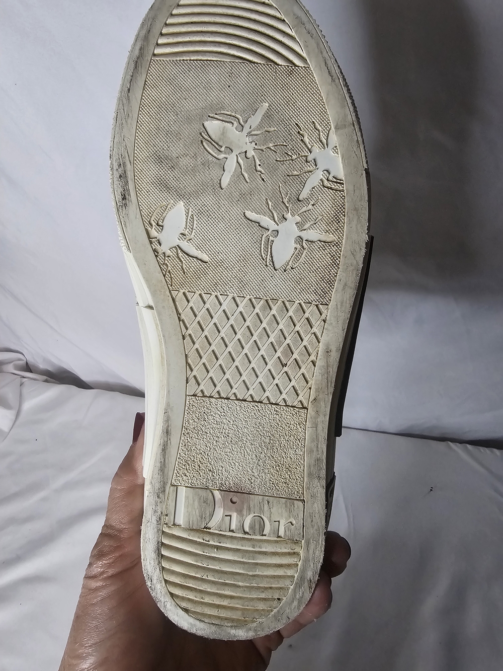 Dior Women's Translucent High-Top Sneakers in White and Grey. - Picture 10 of 12